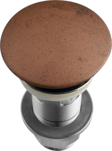 Sapho Umyvadlová výpust 5/4“, click-clack, betonová zátka, 10-80mm, měď mat FG920