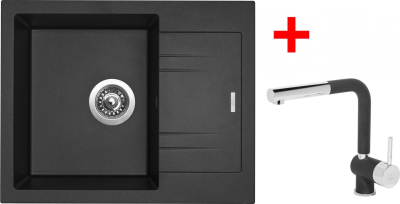 Granitový dřez Sinks LINEA 600 Metalblack + Mix 3 P GR G2074