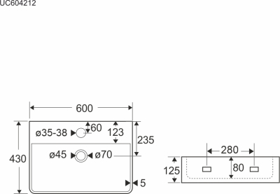 Mereo Leny, koupelnová skříňka s keramickým umyvadlem 60 cm, bíla, nové madlo CN811N