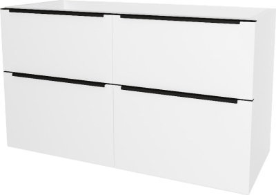 Mereo Mailo, koupelnová skříňka 121 cm, černé madlo, Multidecor, Bílá lesk perlička CN593SBBIEL
