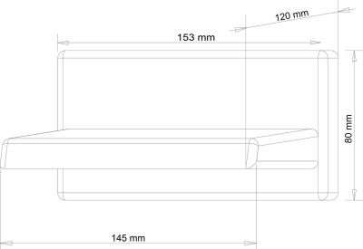 Sapho Nástěnná výtoková hubice otevřená, šířka 145mm, kaskáda, chrom 5108