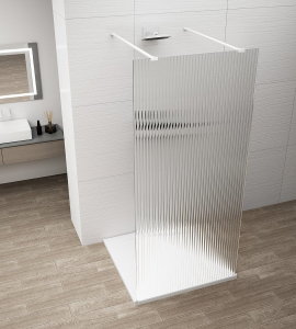 Polysan ESCA WHITE MATT jednodílná sprchová zástěna do prostoru, sklo Flute, 1200 mm ES1312-07