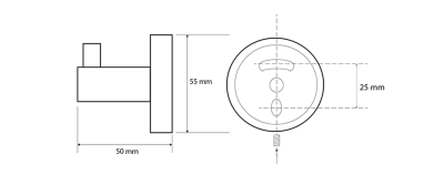Sapho X-ROUND BLACK háček, černá mat XR205B