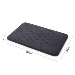 Gedy MOUSSE koupelnová předložka, 50x80cm, 100% polyester, protiskluz, antracit 96MS508085