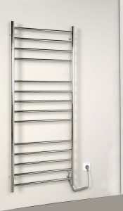 Sapho REDONDO elektrický sušák ručníků, kulatý, 630x1160 mm, 130 W, nerez lesk ER230V