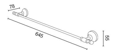 Sapho PERLA držák ručníků 645mm, růžové zlato PE0117
