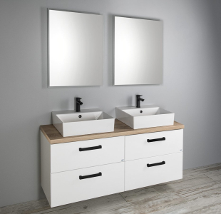 Aqualine VEGA deska pod umyvadlo 125x45cm, dub platin VG730