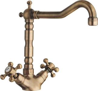 Sapho ANTEA stojánková dřezová baterie s retro hubicí, bronz 3126
