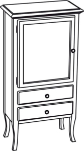 Sapho RETRO skříňka 60x120x38cm, starobílá, levá 1712