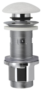 Sapho BLOK umyvadlová výpust 5/4“, click-clack, zátka leštěný bílý mramor 2401-921