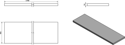 Sapho AVICE deska pod umyvadlo 170x50cm, tl.5cm, dub Rover AV174