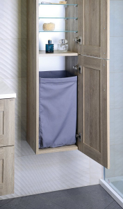 Sapho Prádelní koš do skříně 310x500x230mm, suchý zip, šedá UPK350