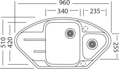 Granitový dřez Sinks LOTUS 960.1 Metalblack+VITALIA GR LT960174VIGR74