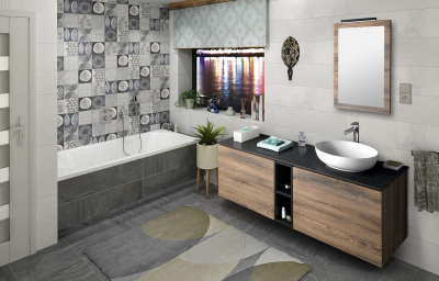 Sapho TREOS pracovní deska 1716x513 mm, rockstone, bílá mat TX172-0101