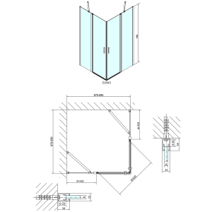 Polysan ZOOM čtvercová sprchová zástěna 900x900mm, čiré sklo ZL5415