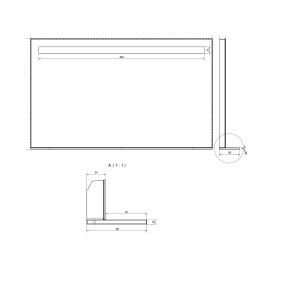 Sapho BRETO zrcadlo s LED osvětlením a policí 100x60, 8cm BT100