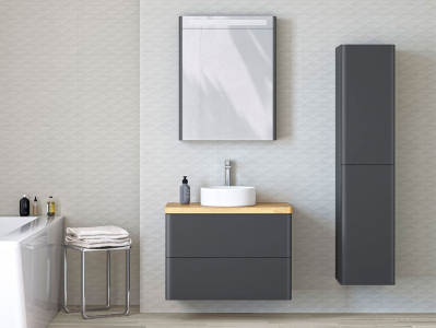 Mereo Siena, koupelnová skříňka s umyvadlem z litého mramoru 101 cm, černá mat CN442M2