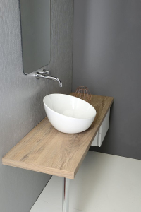 Sapho DOME OBLIQUO keramické umyvadlo na desku vysoké, Ø 44, 5cm, bílá WH031