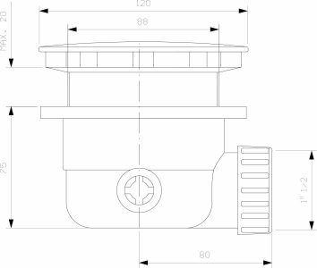 Polysan Vaničkový sifon, průměr 90mm, DN40, krytka zlato mat 1711GB