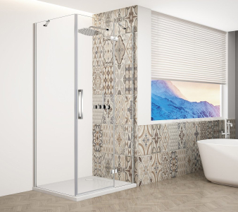 Gelco TRINITY CHROME čtvercový sprchový kout 800x800mm, čiré sklo, pravé GT5680-80CR-CH