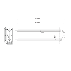 Sapho HANDICAP opěrné pevné madlo tvar U 813mm, bílá XH540W