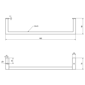 Sapho HANG držák ručníků pod umyvadlo 460x98mm, černá mat HG460