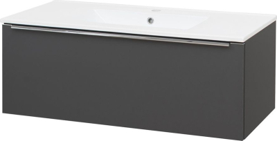 Mereo Mailo, koupelnová skříňka s keramickým umyvadlem 101 cm, antracit, chrom madlo CN537