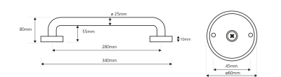 Sapho Madlo rovné 280mm, nerez lesk XH508