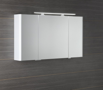 Sapho LUCIE galerka s LED osvětlením, 126x70x17cm, bílá LU125-0030