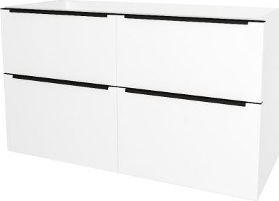 Mereo Mailo, koupelnová skříňka 121 cm, černé madlo, Multidecor, Arktická bílá CN593SBBIAA
