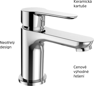 Mereo Umyvadlová stojánková baterie, Zuna,  clic-clac CH03P, chrom CB10104ZC