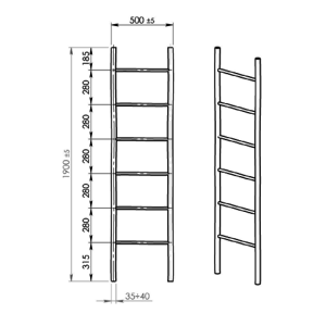 Gedy BAMBUS sušák ručníků na opření 500x1900x40mm, bambus 1031