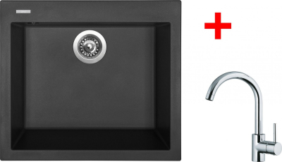 Granitový dřez Sinks CUBE 560 Nanoblack+MIX 35 G181N6