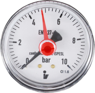 Klum Tlakoměr 50 mm, 0 - 10bar, zadní vývod 1/4" PR3016