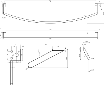 GSI PURA čelní držák ručníků 102cm, chrom PAPR102