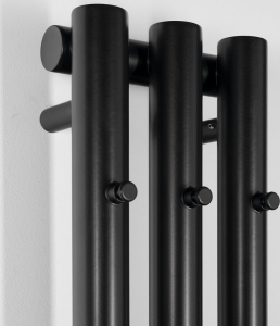 Sapho PILON otopné těleso 196x1800mm, se třemi háčky pro ručník, černá mat IZ128T