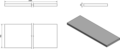 Sapho AVICE deska pod umyvadlo 150x50cm, tl.5cm, dub Rover AV154
