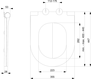 Sapho WC sedátko, SLIM, Soft Close, černá mat 100787-110
