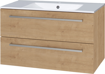 Mereo Bino, koupelnová skříňka s keramickým umyvadlem 101 cm, dub Arlington CN622