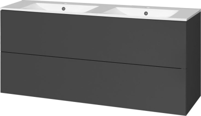 Mereo Aira, koupelnová skříňka s keramickým umyvadlem 121 cm, antracit CN753