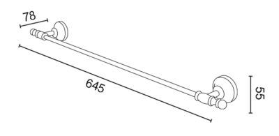 Sapho PERLA držák ručníků 645mm, zlato PE0115