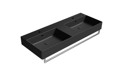 GSI KUBE X keramické dvojumyvadlo 120x47cm, černá mat 9425126