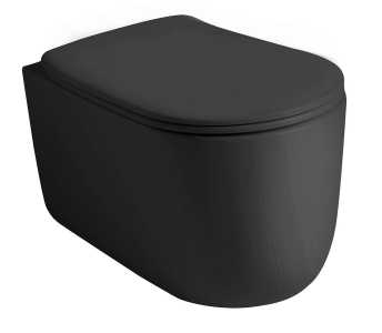 Kerasan NOLITA závěsná WC mísa, Rimless, 35x55cm, černá mat 531431