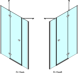 Polysan FORTIS LINE sprchové dveře do niky trojdílné 1400mm, čiré sklo, levé FL1514L