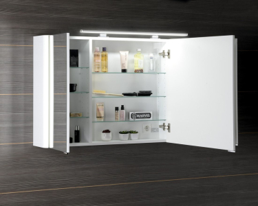 Sapho LUCIE galerka s LED osvětlením, 126x70x17cm, bílá LU125-0030