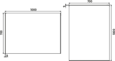 Nimco OBDELNÍKOVÁ - OSTRÉ ROHY LED zrcadlo 1000x700 ZP 9004