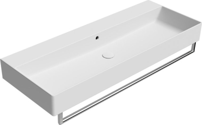 GSI KUBE X keramické umyvadlo 120x47cm, broušená spodní hrana, bez otvoru, bílá mat 94249009