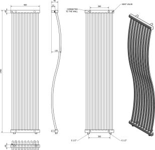 Sapho ONDA otopné těleso 400x1700mm, chrom 1801-05