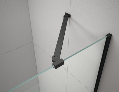 Gelco TRINITY BLACK čtvrtkruhový sprchový kout 900x900mm, matné sklo, pravé GT6590MR-B