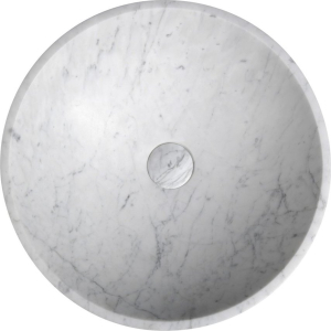 Sapho BLOK kamenné umyvadlo na desku Ø 42 cm, bílá carrara mat 2401-42